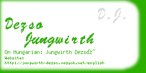 dezso jungwirth business card